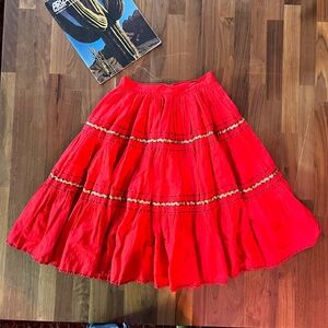 Vintage 50s Handmade Rockabilly Ric Rac Patio Western Circle Skirt